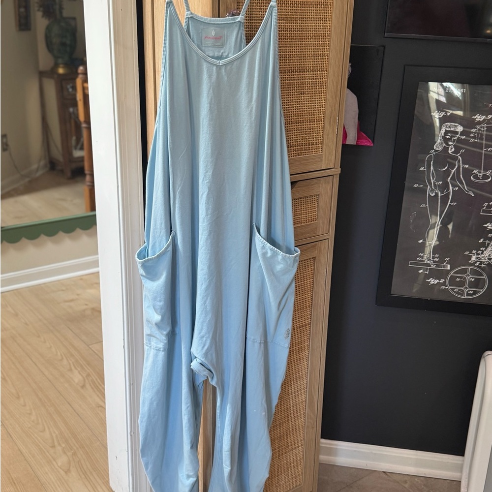 FP Movement by Free People Light Blue Relaxed Jumpsuit